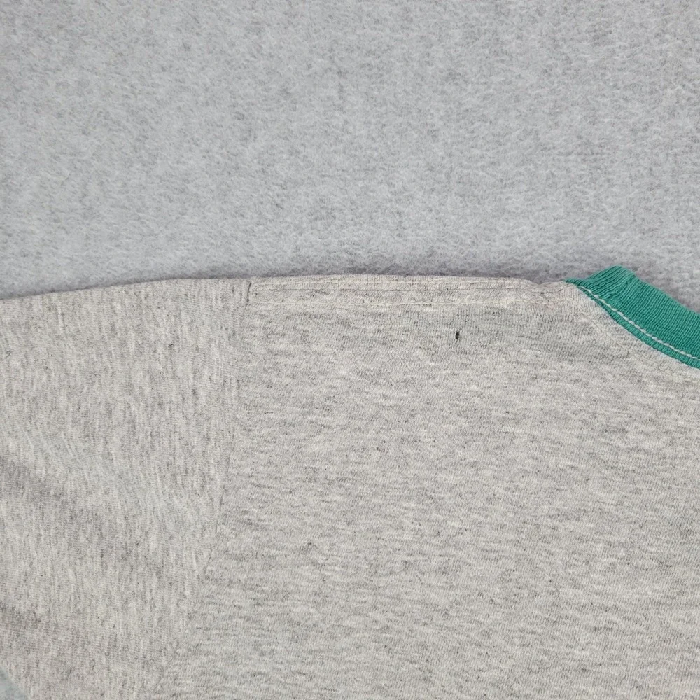 Nike T-Shirt Kids Small 8 Gray Green Ringer Sportswear Logo Tee